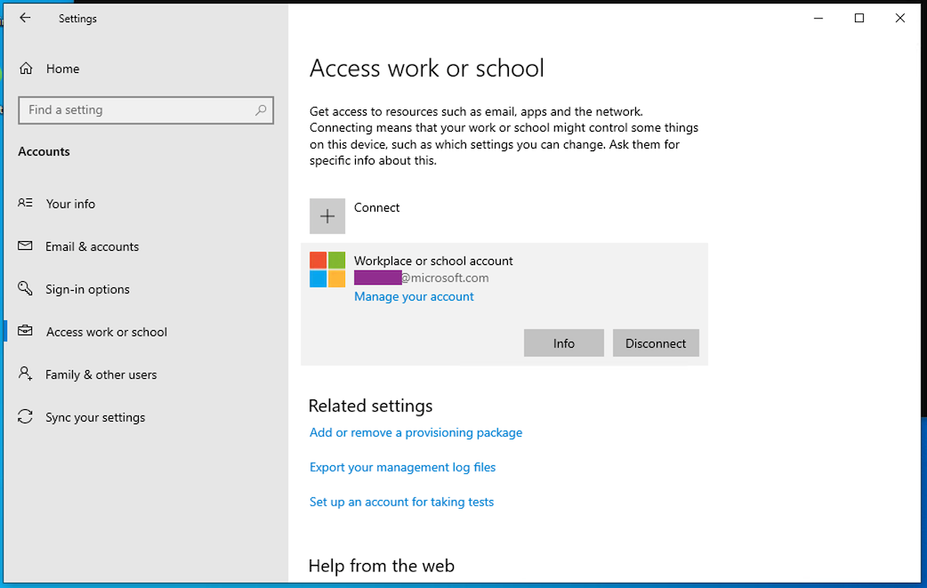 尋找您的公司或學校帳戶