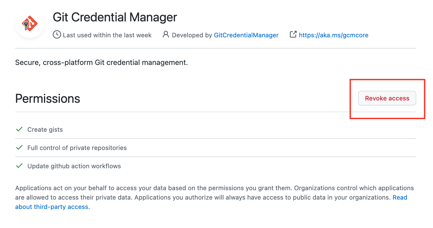 撤銷 GCM OAuth 應用程式存取權